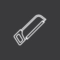 Line hacksaw icon on dark background