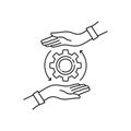 thin line hand like easy operation process