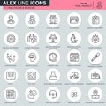 Thin line healthcare and medicine, hospital services icons set