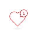 Thin line heart like notification Royalty Free Stock Photo