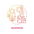 Thin line heatwave icon heatflation concept