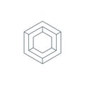 Thin line hexagon symbol, hexagonal logo