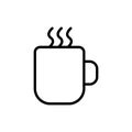 Thin line hot cup icon