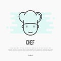 Thin line icon of chef in hat for logo Royalty Free Stock Photo