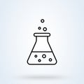 Thin line Icon Erlenmeyer Flask icon. Florence flask isolated on white background. Vector illustration