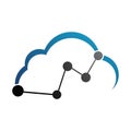 Thin line icon with flat design element of cloud computing connection internet hosting technology data link Royalty Free Stock Photo
