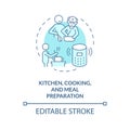 Thin line icon kitchen, cooking and meal preparation concept