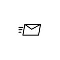 Thin line icon Sending mail icon, Envelope fast delivery Royalty Free Stock Photo