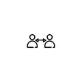 Thin line Icon Social Distancing and Self Quarantine, Suitable for use on web apps, mobile apps, Vector illustration editable