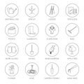 Thin Line Icons Agricultural Tool Royalty Free Stock Photo