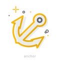 Thin line icons, Anchor Royalty Free Stock Photo