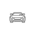 Thin line icons for black car front Royalty Free Stock Photo