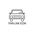 Thin line icons for black car front,transportation,vector illustrations Royalty Free Stock Photo