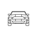 Thin line icons for black car front,vector illustrations Royalty Free Stock Photo