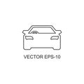 Thin line icons for black car front,vector illustrations Royalty Free Stock Photo