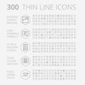 Thin Line Icons For Business, Technology and Leisure Royalty Free Stock Photo