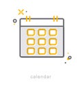 Thin line icons, Calendar