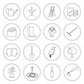 Thin Line Icons Gardening Equipment Royalty Free Stock Photo