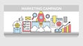 Thin line icons for internet marketing campaign