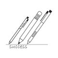 Thin line icons  for pencil,pens,vector illustrations Royalty Free Stock Photo