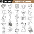 Thin line icons set of doing business elements, solution for clients Royalty Free Stock Photo