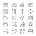 Thin line icons set hotel and rest Royalty Free Stock Photo