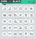 Thin line icons set of hotel services and facilities Royalty Free Stock Photo