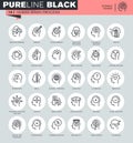 Thin line icons set of human brain process Royalty Free Stock Photo