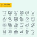 Thin line icons set. Icons for online education. Royalty Free Stock Photo