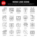 Thin Line Icons Set of Search Engine Optimization Royalty Free Stock Photo