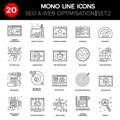 Thin Line Icons Set of Search Engine Optimization