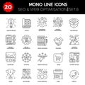 Thin Line Icons Set of Search Engine Optimization Royalty Free Stock Photo