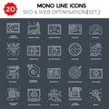 Thin Line Icons Set of Search Engine Optimization Royalty Free Stock Photo