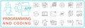 Thin line icons set. Icons for seo, website and app design and development. Coding and Programming line icon Royalty Free Stock Photo