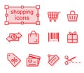 Thin line icons set, Shopping