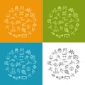 Thin line icons set of sport, summer olympic games. Royalty Free Stock Photo