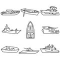 Thin line icons set,transportation,Boat,vector illustrations Royalty Free Stock Photo