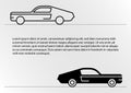 Thin line icons and solid icons for car,transportation,vector illustrations Royalty Free Stock Photo