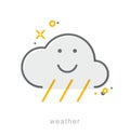 Thin line icons, Weather3 Royalty Free Stock Photo