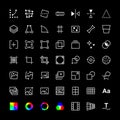 thin line image editing illustration icons