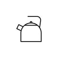 Thin line kettle icon on white background