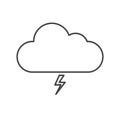 Thin line lightning storm icon