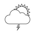 Thin line lightning storm icon