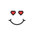 Thin line love emoji logo with hearts Royalty Free Stock Photo