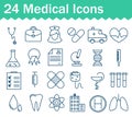 Thin line medical icons set. Outline icon Royalty Free Stock Photo