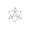 Thin line merkaba, sacred geometry Royalty Free Stock Photo