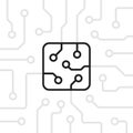 Thin line microchip on circuit board