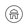 Thin Line Mosque or Mushola Logo Icon