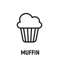 Thin line muffin icon.