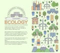 Thin line natural resources modern illustration concept. Infographic way from ecology to clean energy. Icons on isolated white Royalty Free Stock Photo